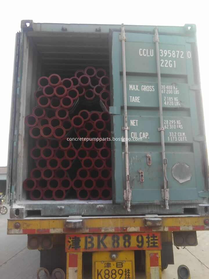 concrete pump pipe container loading 