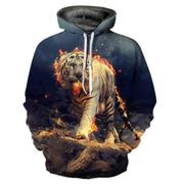 Sweat à capuche en colère Tiger 3D