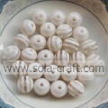 500Pcs 12MM White Striped Latest Design Crystal Bracelet Necklace Beads For African Jewelry Set