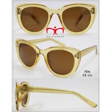 Lunettes de soleil en plastique pour femmes chaudes avec intérieur en métal (WSP601543)