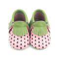 Ausgefallene Babyschuhe aus echtem Leder mit Muster Mokassins