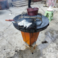 Rotating CORTEN Barbecue Grill Table