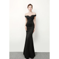 Wedding dress 2017, new black dress, slim, slim, evening dress, stage runway, the annual car model