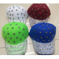 Mode angepasste Strass Kristall 6-Panel-Baseball Mütze Hut