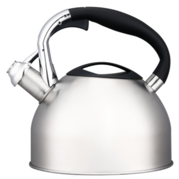 2.5L black nylon+zinc alloy handle whistling teakettle