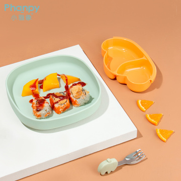 Reusable Silicone Feeding Plate For Toddlers Dinner Plate