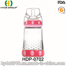 220ml verre BPA biberon du bébé gratuit (HDP-0702)