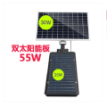 Farola solar de paneles solares dobles de 55W 52000MAH