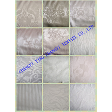 White color jacquard cotton fabric for hotel