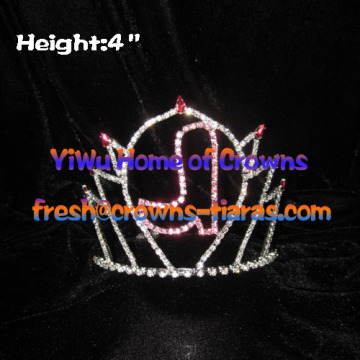 4 pouces Boot chaussures Pageant rose cristal couronnes