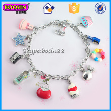 China fábrica de plata de color personalizado encanto pulsera joyas al por mayor