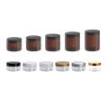 50ml 100ml 120ml 150ml 200ml clear cosmetic cream containers plastic pet jar wide mouth with plastic lid cap