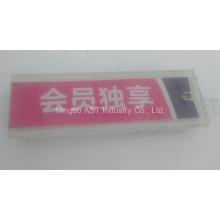 Exhibición de caja de acrílico con módulo LED, etiqueta de precio de caja de acrílico Led
