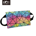 Geometric gradient color waist bag for women