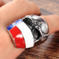 Custom frown siver flag  skull rings