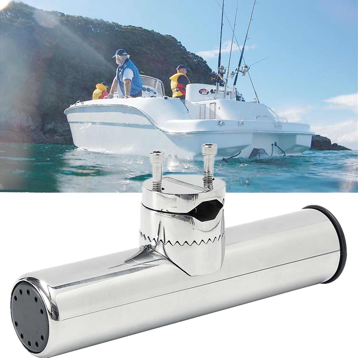 2PCS-Boat-Fishing-Rod-Holder-Marine-Stainless-Steel-Clamp-26-32mm-360-degree-Adjustable-Boat-Support