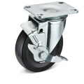 high quality Flat Plate Rigid Rubber Wheel Caster