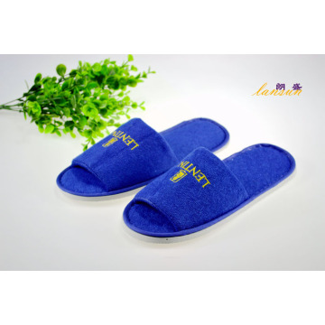 Blue Terry Slipper Handtuchschuh mit offener Zehenpartie