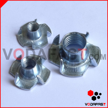 4 Prong Tee Nuts Zinc Plated