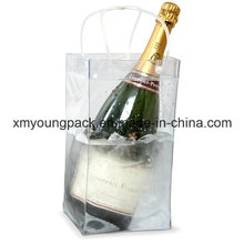 Promocional de plástico PVC portátil vino o champán nevera hielo bolsa