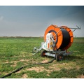 Hose reel irrigator sprinkler spray machine