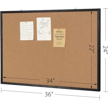 Cork Bulletin Pin board with Black Wood Frame