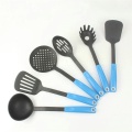 Black 5pcs Nylon Kitchen Set with Blue Handle