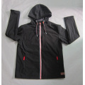 Yj-1065 Black Polar Fleece Waterproof Breathable Mens Softshell Jacket with Hood