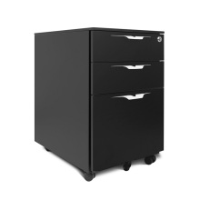 3 Drawer Metal Rolling Cabinet Black