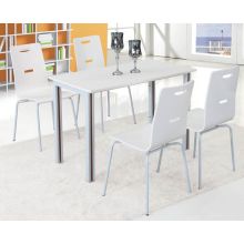 High Gloss White 4 Legs Hotel Banquet Dining Table Furniture Set