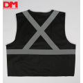 Black High Visibility Safety Vest X Pattern Back