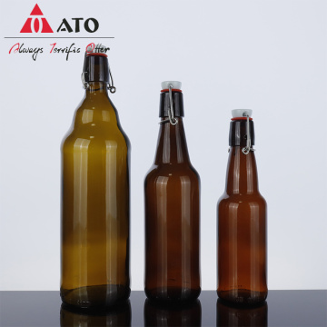 Round Glass Beer Bottle With Swing Top Cap