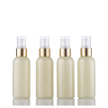 PET transparent 30ml 50ml empty aluminum gold fine mist sprayer bottles