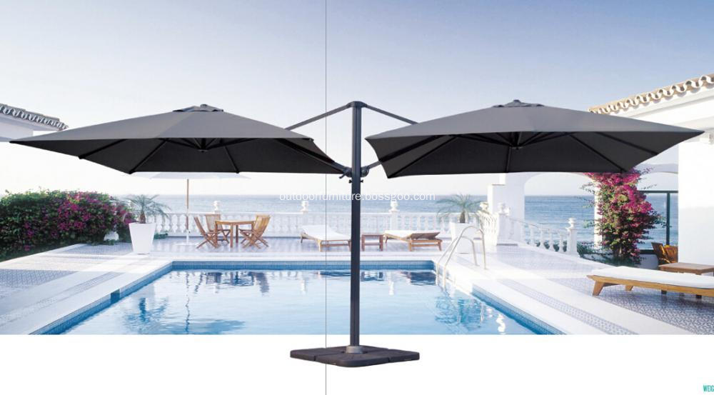 Outdoor Sun Garden Parasol Two Umbrella