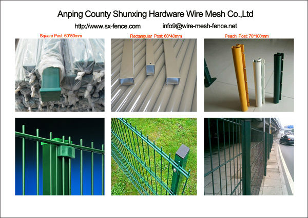 double wire mesh fence post