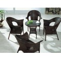 Round Glass Outdoor Leisure Rattan Dining Set