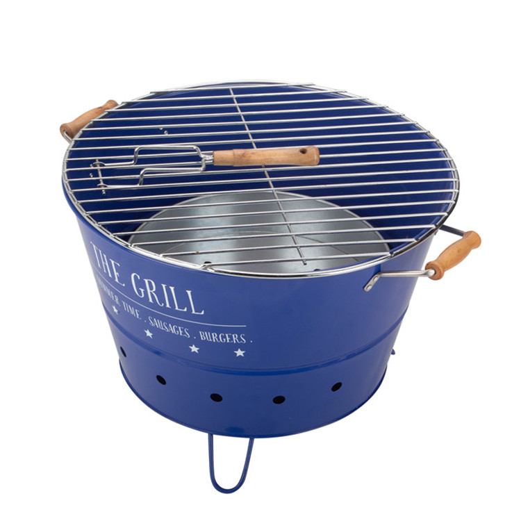 Blue Round Bbq Portable Bucket