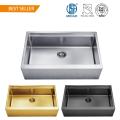 Popular PVD Black Handmade Modern Apron Sink