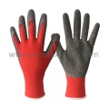 Gants de travail au revêtement de palme en latex gris 13G Red Polyester