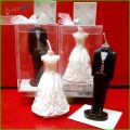 Romantic wedding bride and groom shape candle