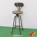 Retro Custom Wood Metal Round Bar Stools