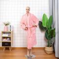 pink long  cotton bathrobe robes for women