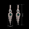 Boucles d&#39;oreilles mode en cristal vert Argent strass