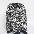 Black and white leopard canvas backbag