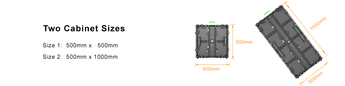 Two cabinet sizes Rental LED tradeshow display Explanation Two cabinet sizes Rental LED tradeshow display Explanation