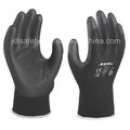 Gants de travail noir avec paume PU enduit (PN8003)