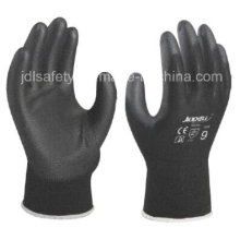 Black Work Glove with PU Palm Coated (PN8003)