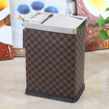 Top en acier inoxydable avec cendrier Grid Design Waste Bin (GA-10LF)