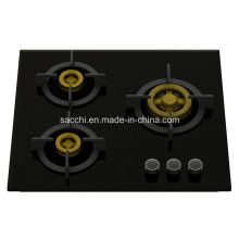 Supreme Unique 3 Brass Burner Gas Hob (8mm Glass)