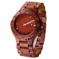 Montre de quartz en bois de santal complet personnalisé